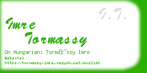 imre tormassy business card
